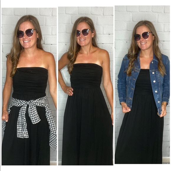 Black tube top maxi dress NWT - Picture 2 of 2